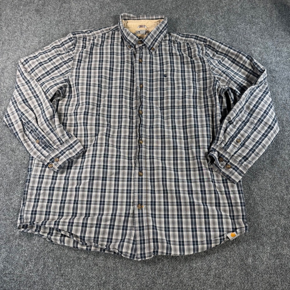 Carhartt Relaxed Fit Plaid Button Down Shirt Mens XL 101489-412 Cotton